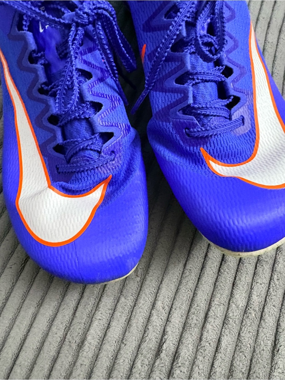 Nike Men’s Blue track Cleats with White & Orange Swoosh Nike rival zoom men’s 10 - Picture 2 of 7